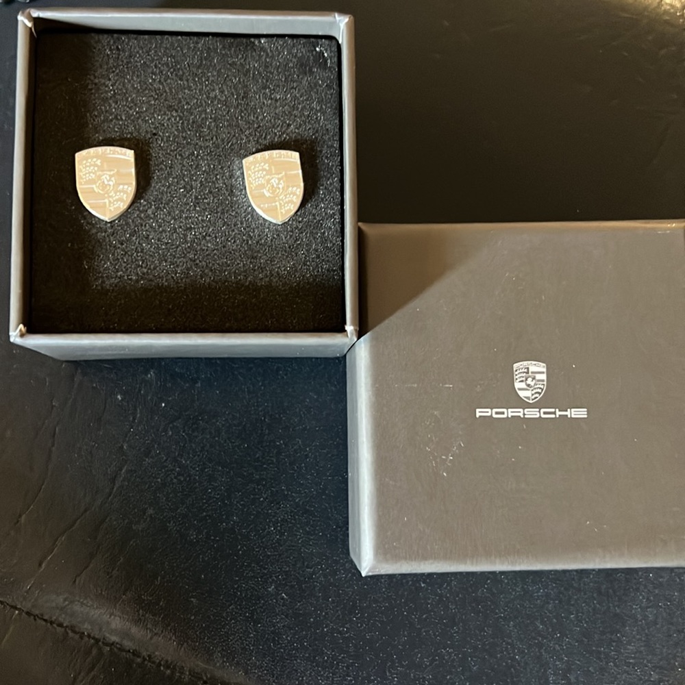 Porsche Design Silver Crest Shield Cufflinks